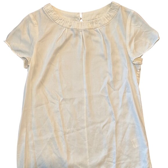 Boden Womens Blouse 8 Ivory Short Sleeve Silk Blend - Picture 1 of 8